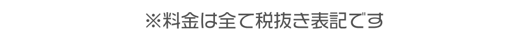 ※別途消費税をいただいております。